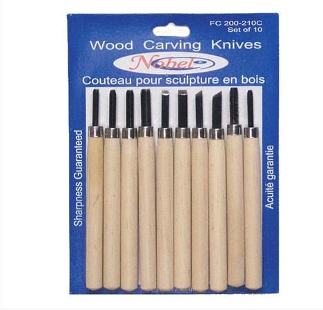Carving Knife Wood Handle Set Of 10