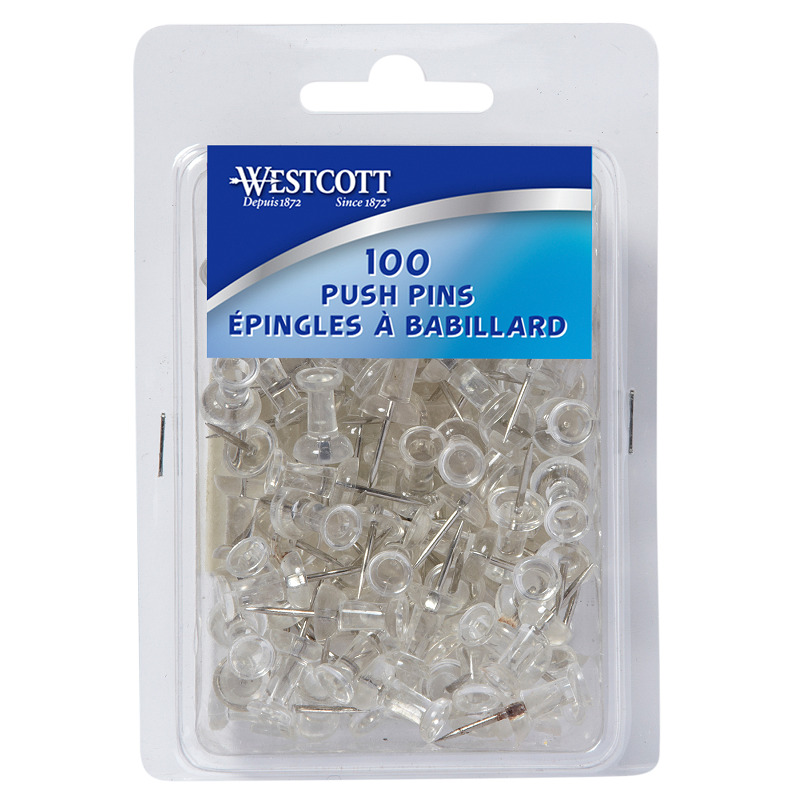 Push Pins Clear 100/Bx