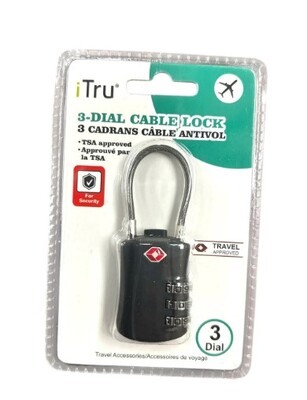 Cable Lock-3 Dial Tsa Approved