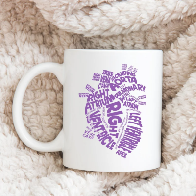 Mug Abstract Heart Purple