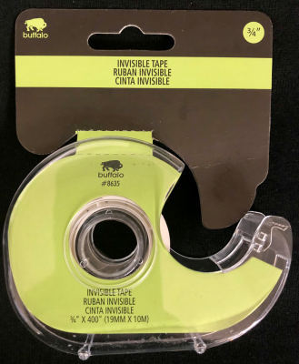 Buffalo Clear Tape W/ Plastic Dispenser, 0.75" X 400