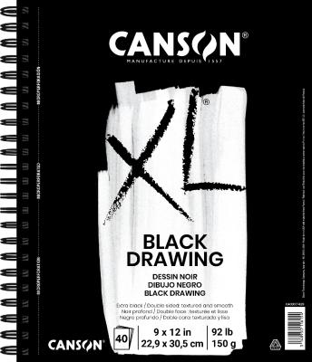 Canson® Xl® Black Drawing Pad (92Lbs./150G) 9"X 12"  40sheet