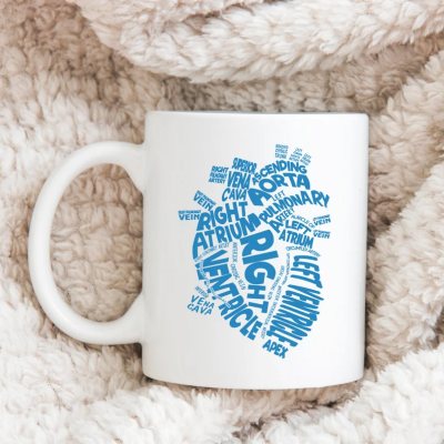 Mug Abstract Heart Blue