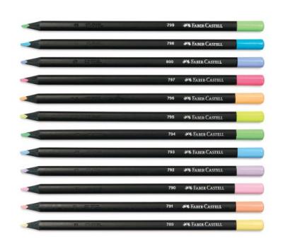 Colour Pencils Blk/Edition Neon+Pastel 12pk