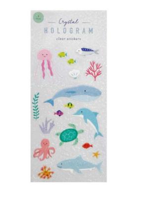 Girl Of All Work Hologram Stickers Ocean Animals