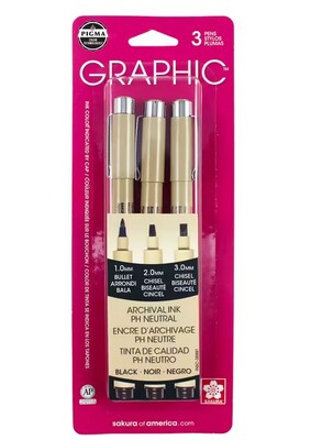 Pigma Graphic Pen Set 3 Pk