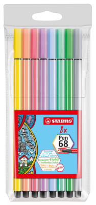 Fibre Pens 8pk Pastel